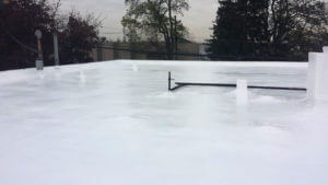 large white flat roof using gacoflex