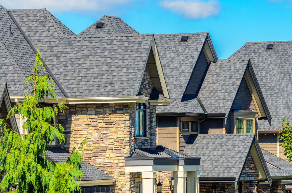 the roof of the house.