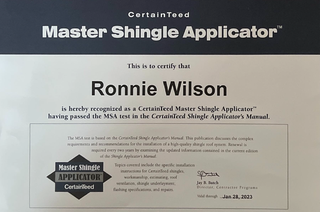 master shingle applicator ronnie wilson